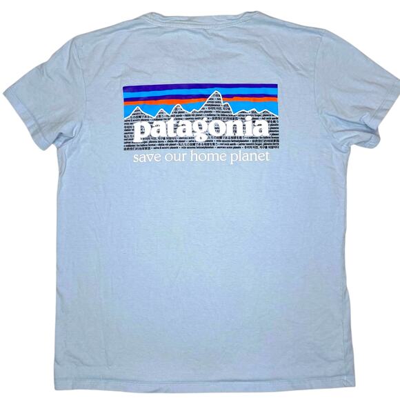 Patagonia Graphic Tee Womens S Blue Sustainable Fashion Environmental Eco Nature - Picture 2 of 9